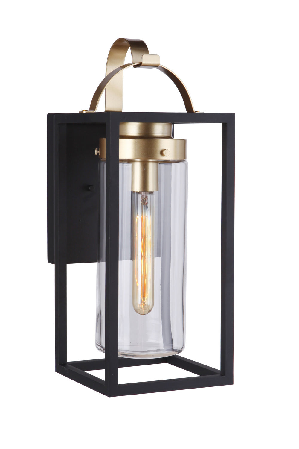 Neo One Light Outdoor Wall Mount in Midnight / Satin Brass