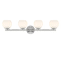 Moon Breeze Four Light Vanity in Polished Nickel