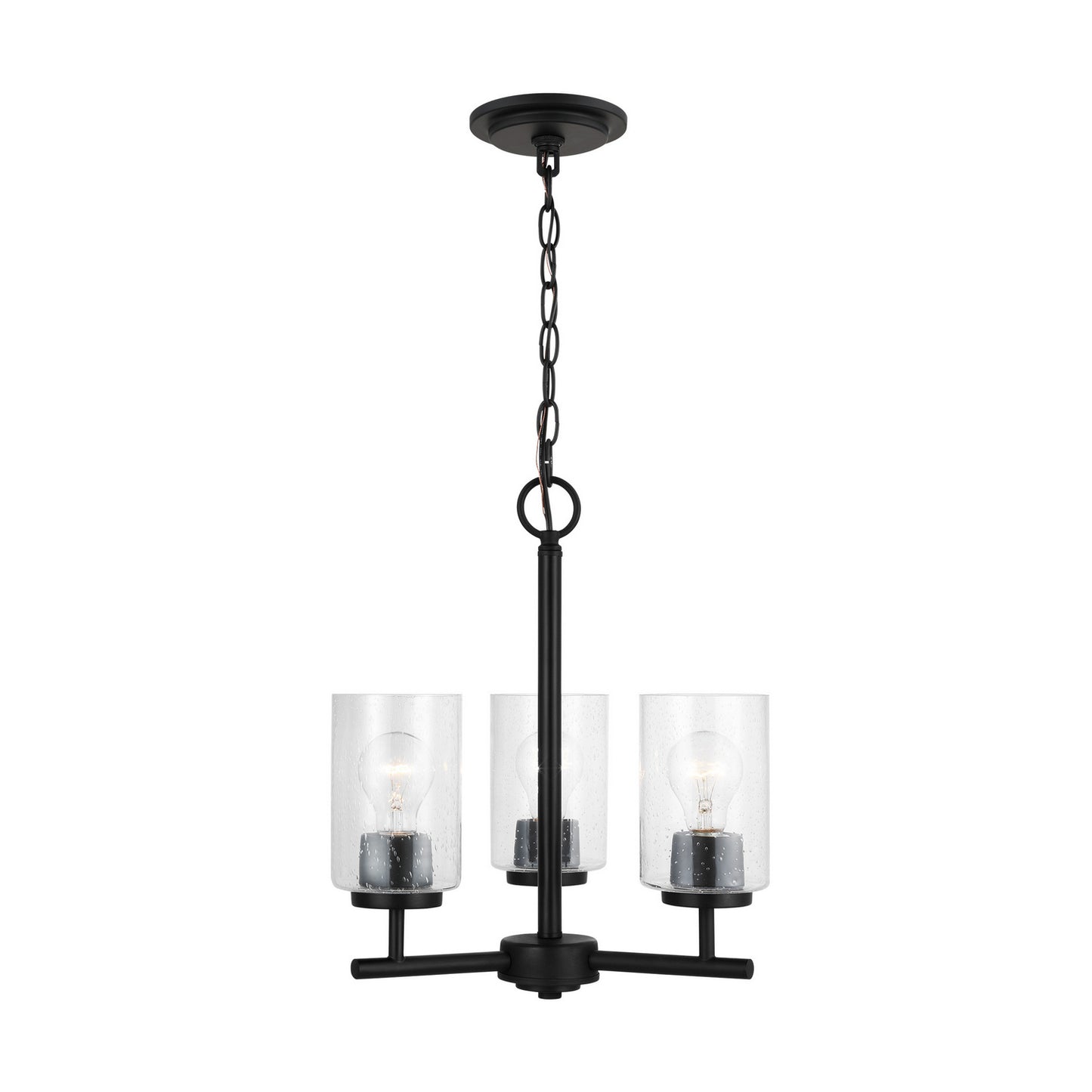 Oslo Three Light Chandelier in Midnight Black