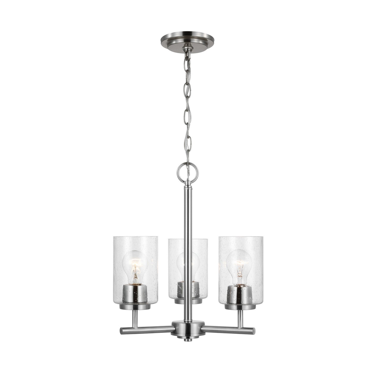 Oslo Three Light Chandelier in Brushed Nickel
