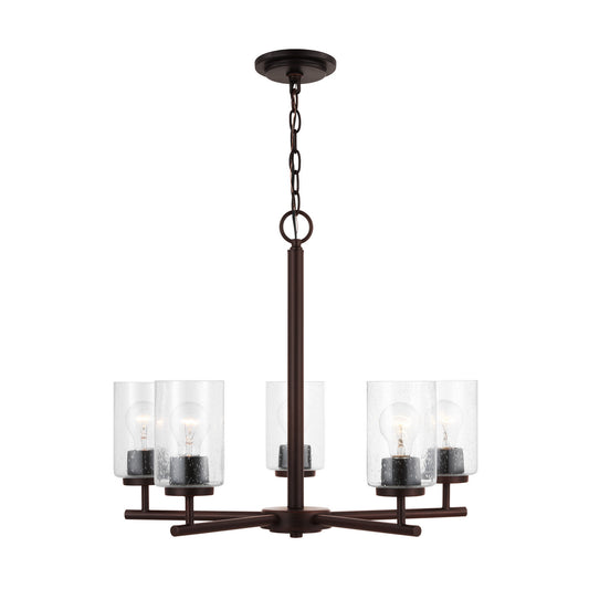 Oslo Five Light Chandelier in Bronze