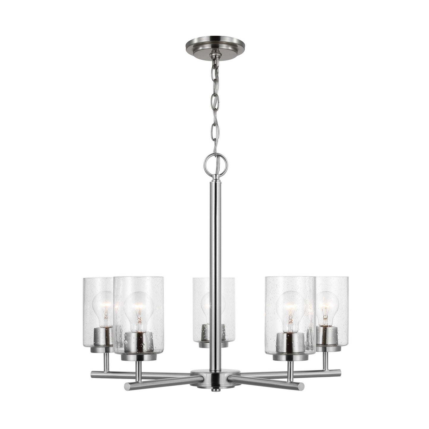 Oslo Five Light Chandelier in Brushed Nickel