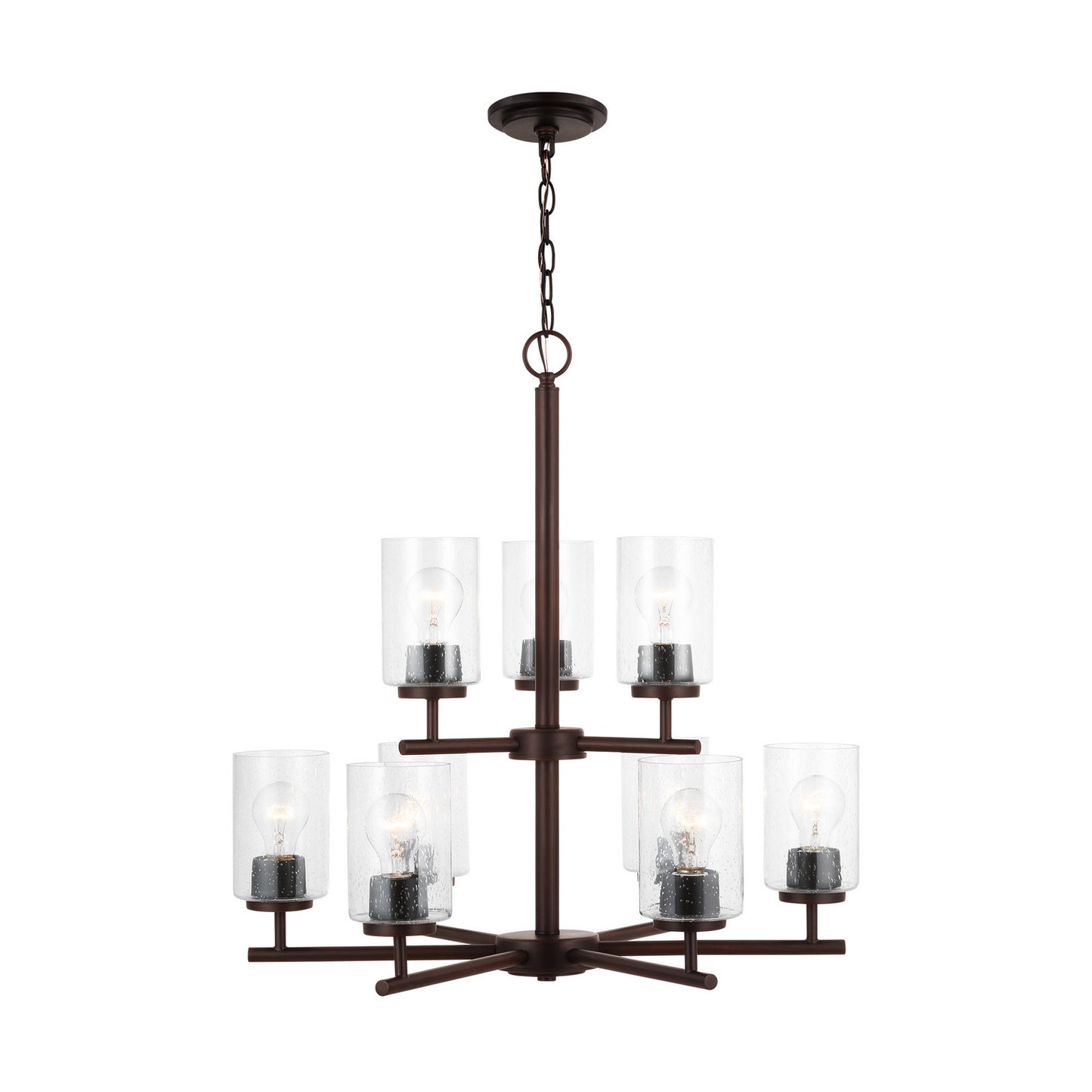 Oslo Nine Light Chandelier in Bronze