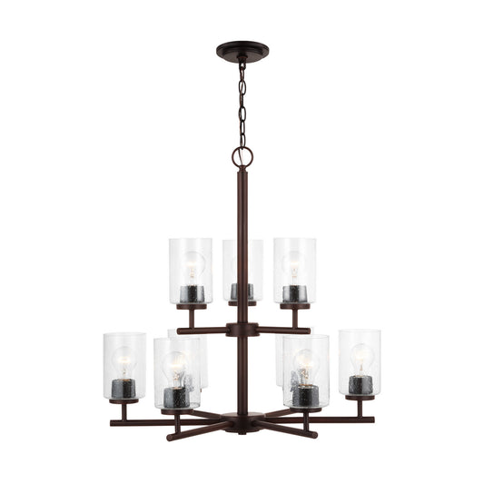 Oslo Nine Light Chandelier in Bronze