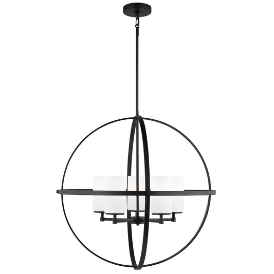 Alturas Five Light Chandelier in Midnight Black