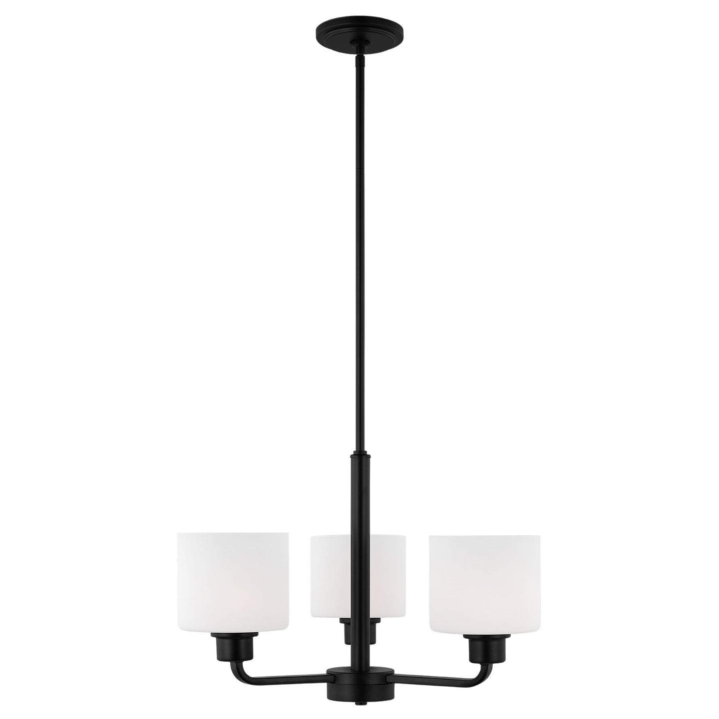 Canfield Three Light Chandelier in Midnight Black