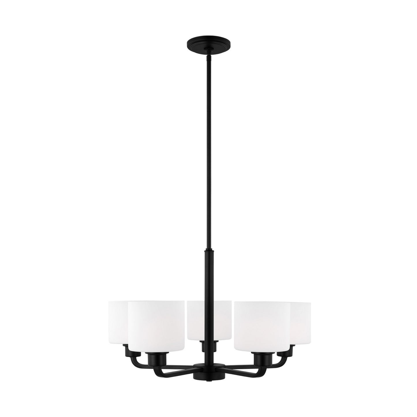 Canfield Five Light Chandelier in Midnight Black