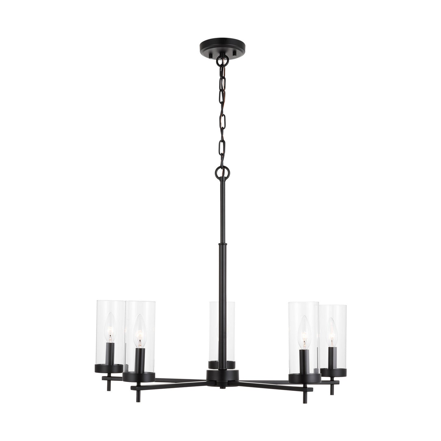 Zire Five Light Chandelier in Midnight Black