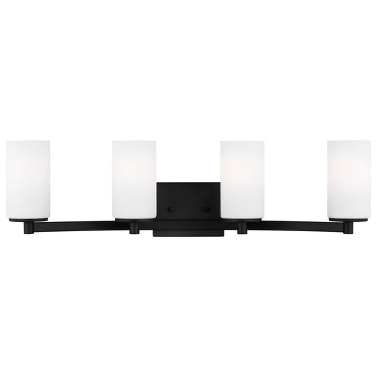 Generation Lighting - 4439104-112 - Four Light Wall / Bath - Hettinger - Midnight Black