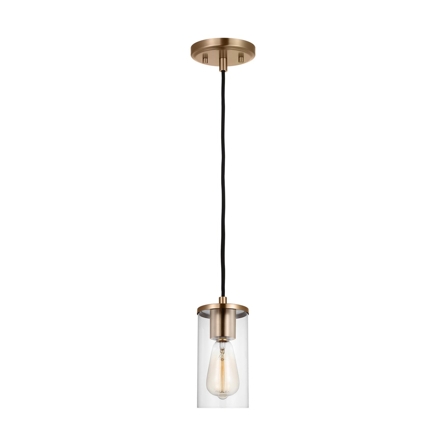 Zire One Light Mini-Pendant in Satin Brass