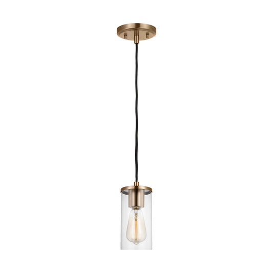 Zire One Light Mini-Pendant in Satin Brass