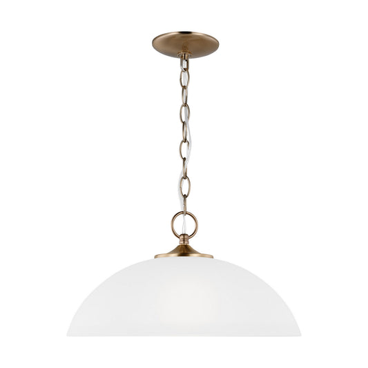 Geary One Light Pendant in Satin Brass