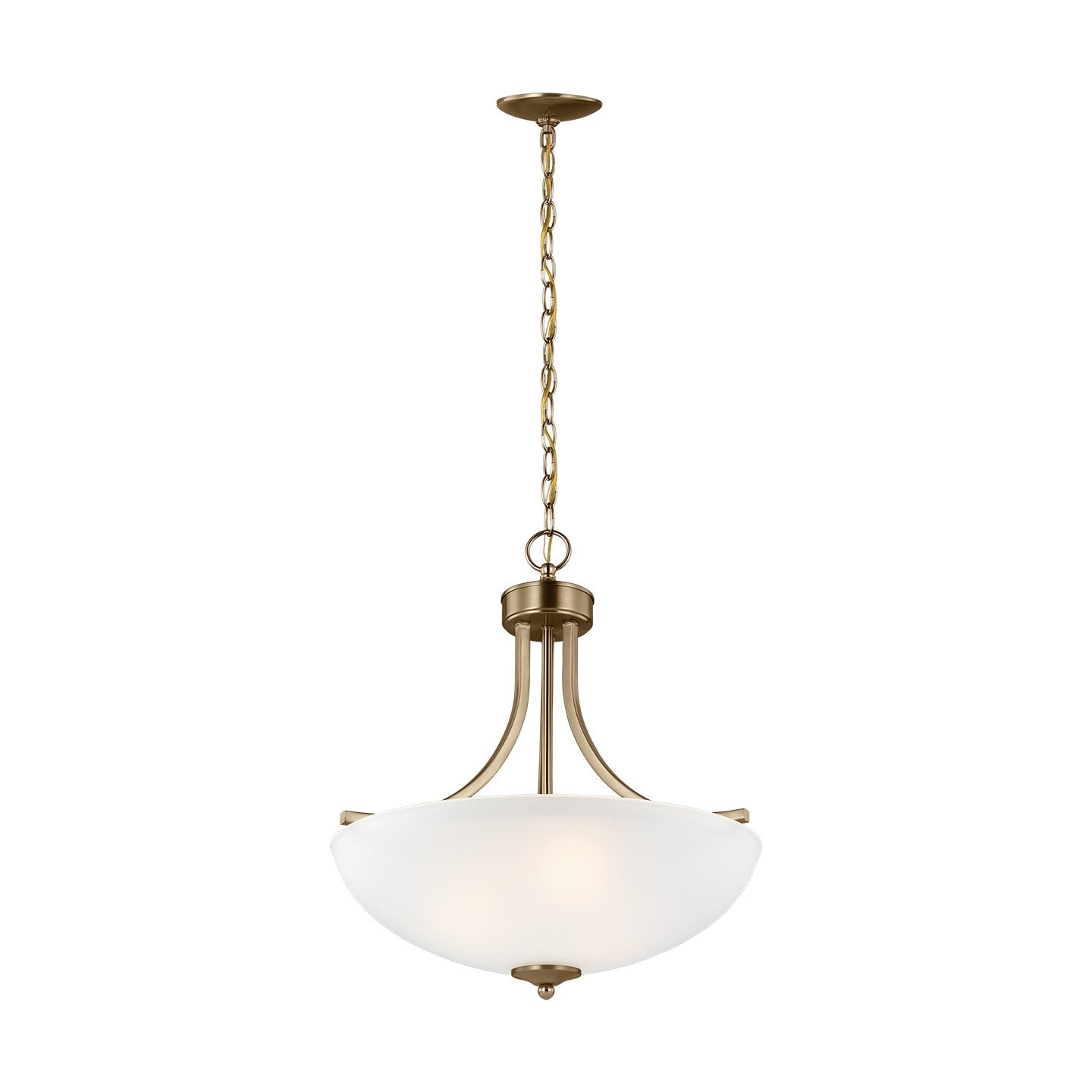 Generation Lighting - 6616503EN3-848 - Three Light Pendant - Geary - Satin Brass