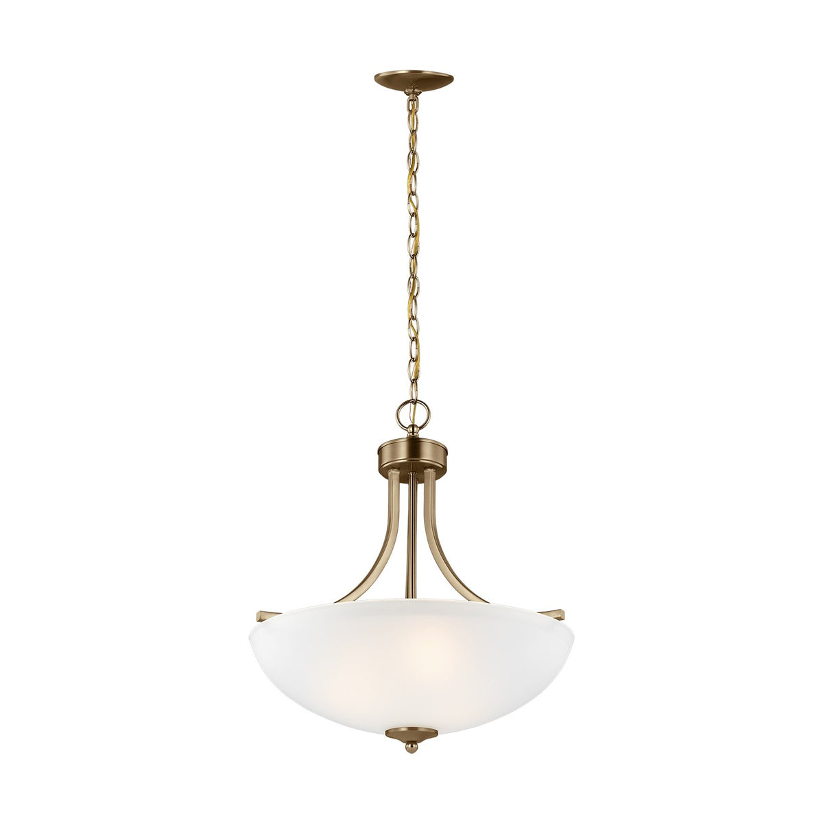 Generation Lighting - 6616503EN3-848 - Three Light Pendant - Geary - Satin Brass