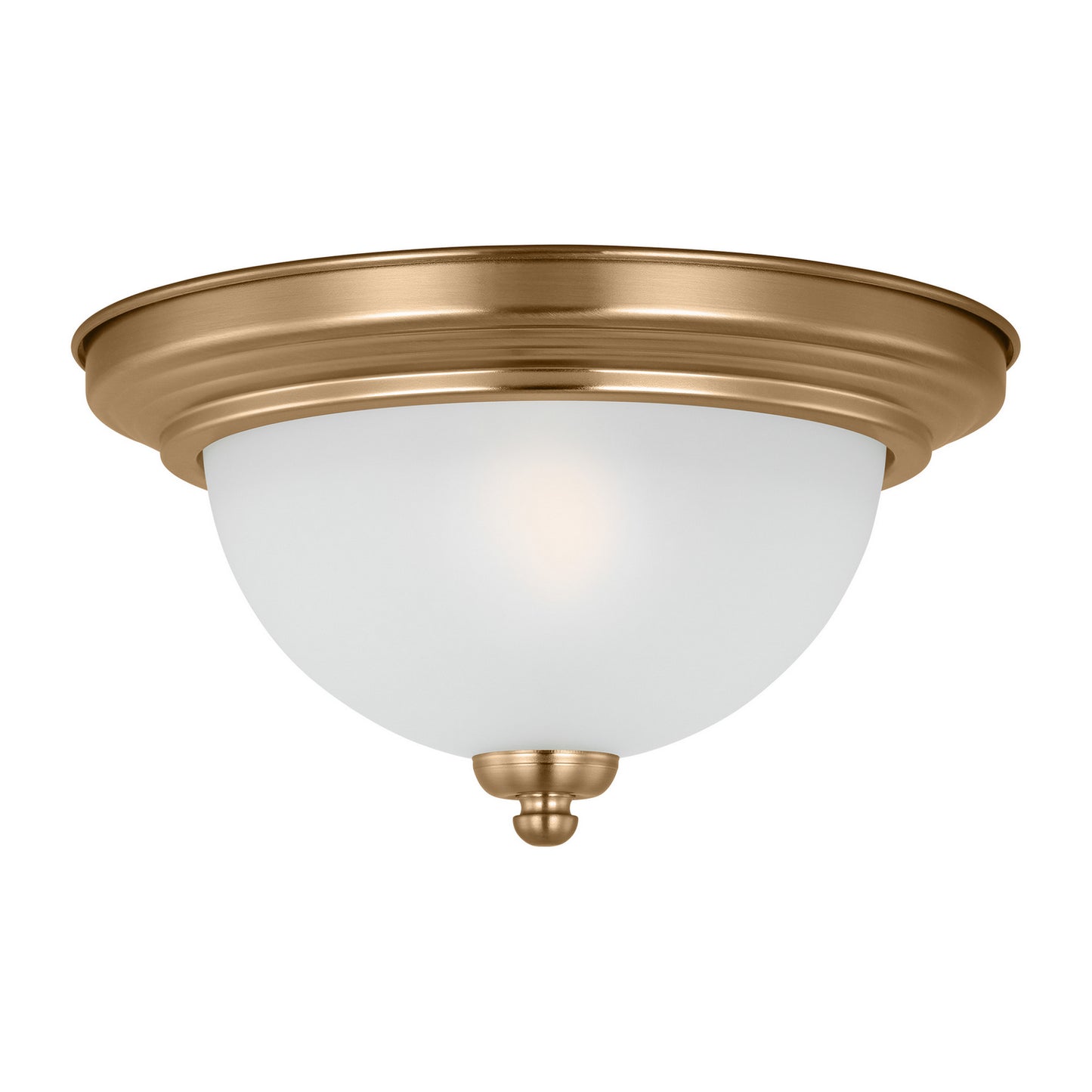 Geary One Light Flush Mount in Satin Brass