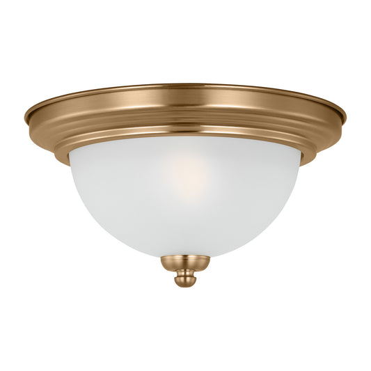 Geary One Light Flush Mount in Satin Brass