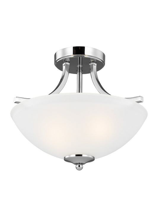 Geary Two Light Semi-Flush Convertible Pendant in Chrome