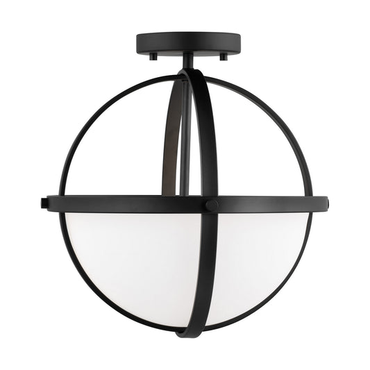 Alturas Two Light Semi-Flush Convertible Pendant in Midnight Black