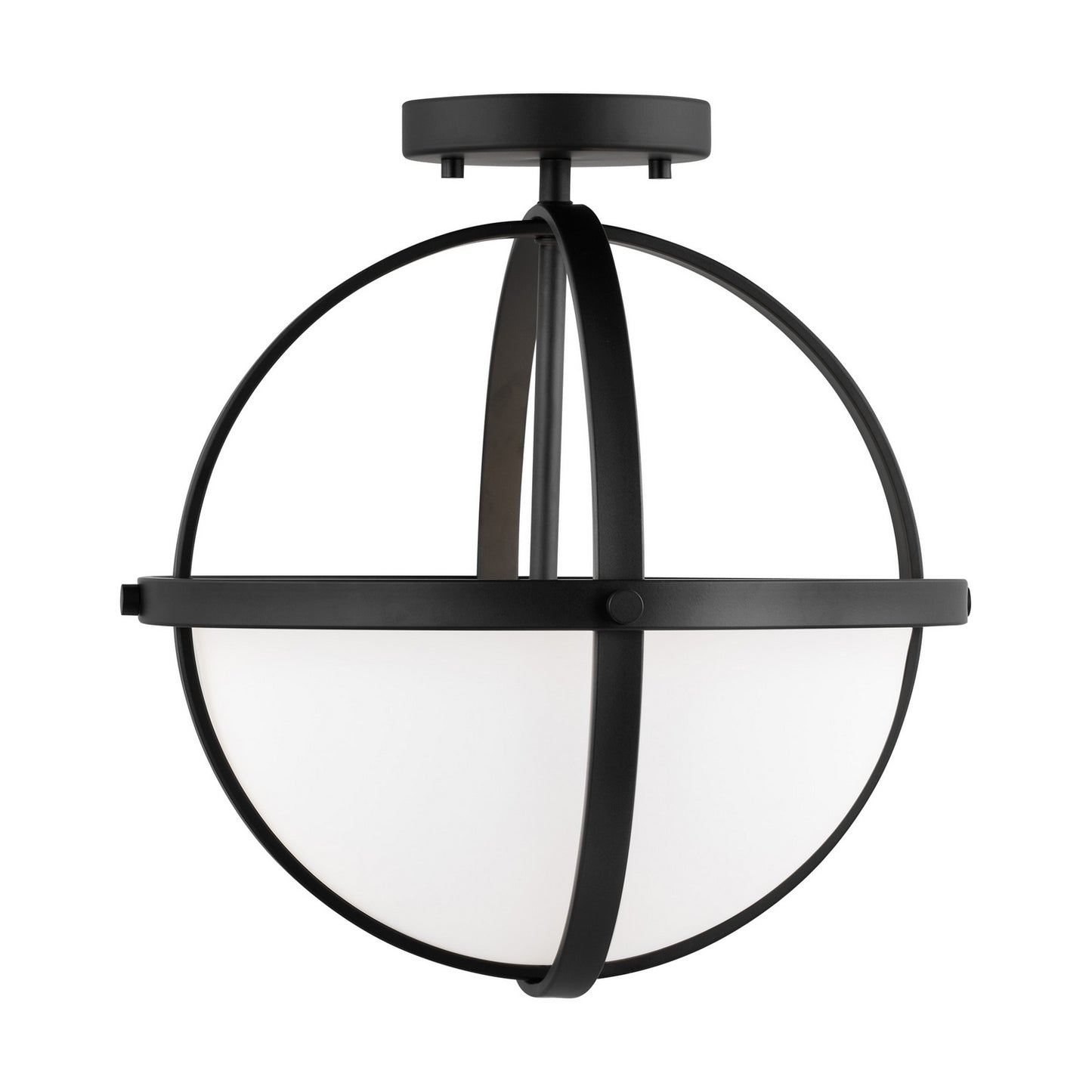 Alturas Two Light Semi-Flush Convertible Pendant in Midnight Black