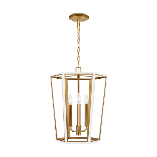 Curt Three Light Lantern in Matte White