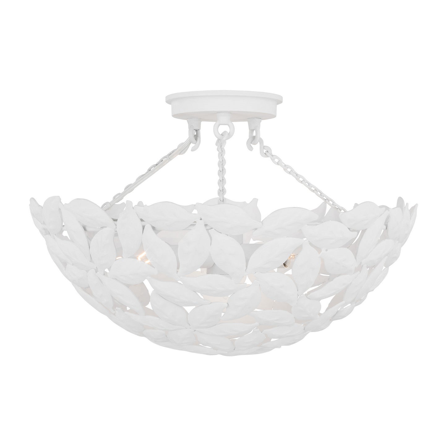 Kelan Three Light Semi Flush Mount in Textured White