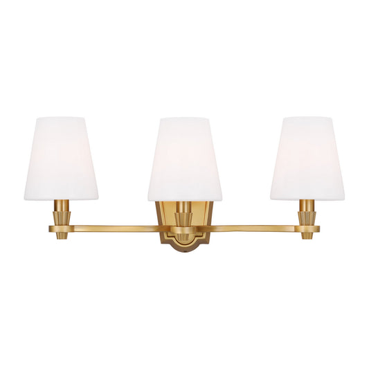 Paisley Three Light Vanity in Burnished Brass