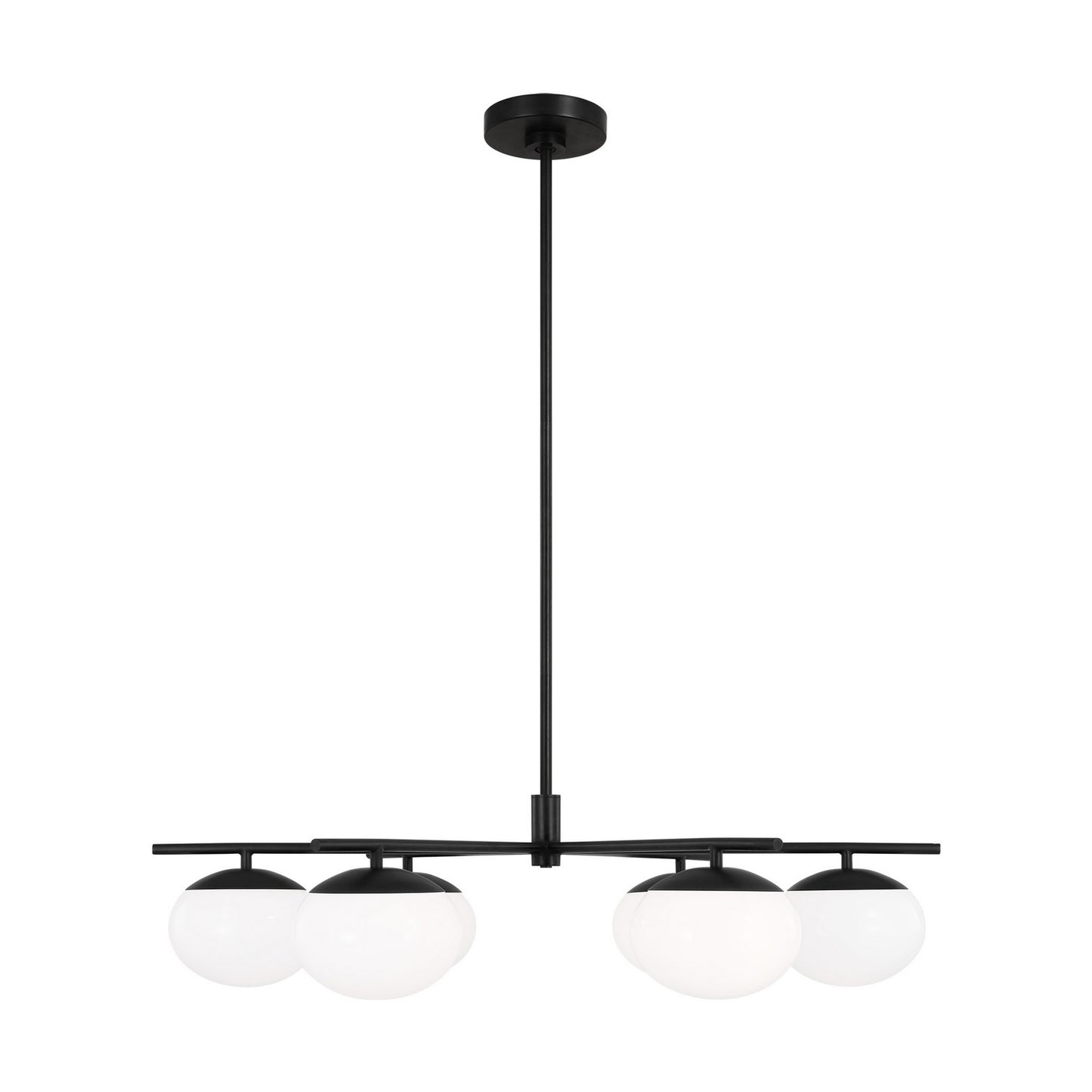 Lune Six Light Chandelier in Aged Iron
