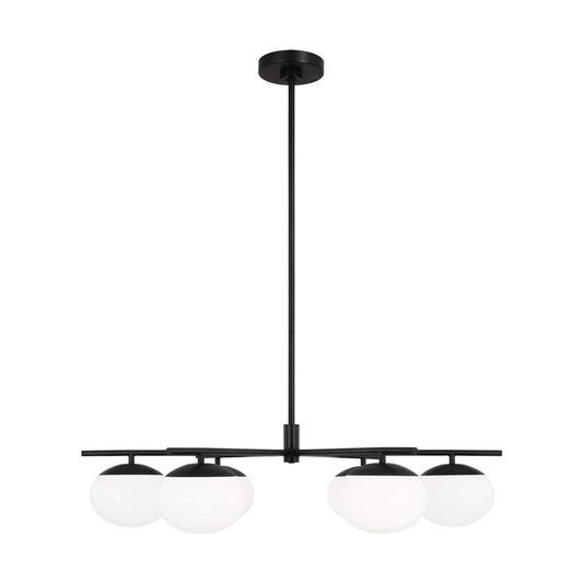Lune Six Light Chandelier in Aged Iron