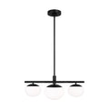Lune Three Light Semi Flush Mount in Aged Iron
