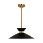 Heath One Light Pendant in Midnight Black and Burnished Brass
