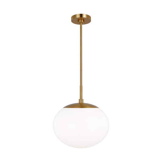 Lune One Light Pendant in Burnished Brass