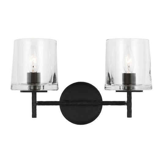 Marietta Two Light Vanity in Aged Iron