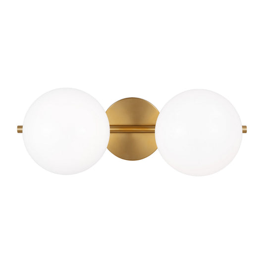 Lune Two Light Vanity in Burnished Brass