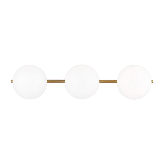 Lune Three Light Vanity in Burnished Brass