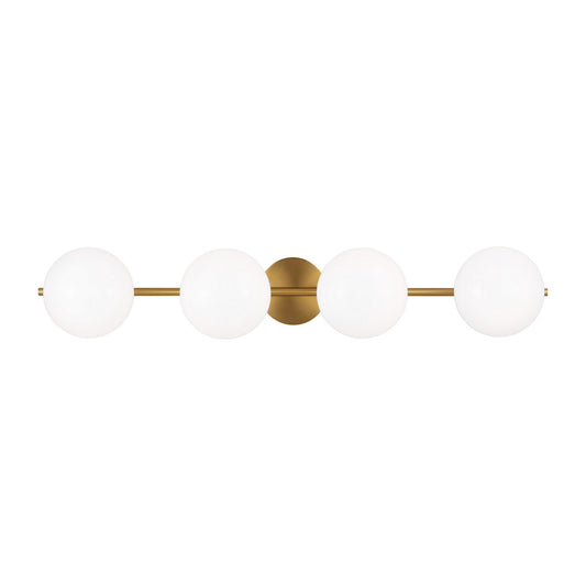 Lune Four Light Vanity in Burnished Brass