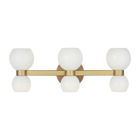 Londyn Six Light Vanity in Burnished Brass