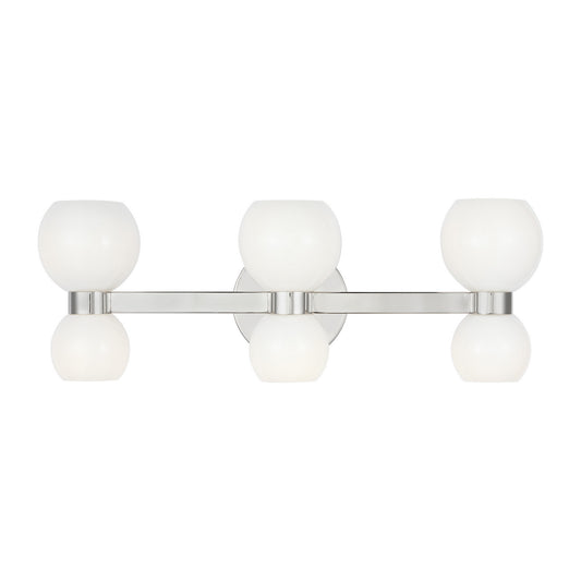 Londyn Six Light Vanity in Polished Nickel