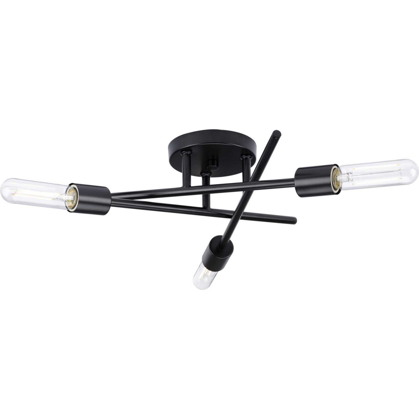 Astra Three Light Semi Flush Mount in Matte Black