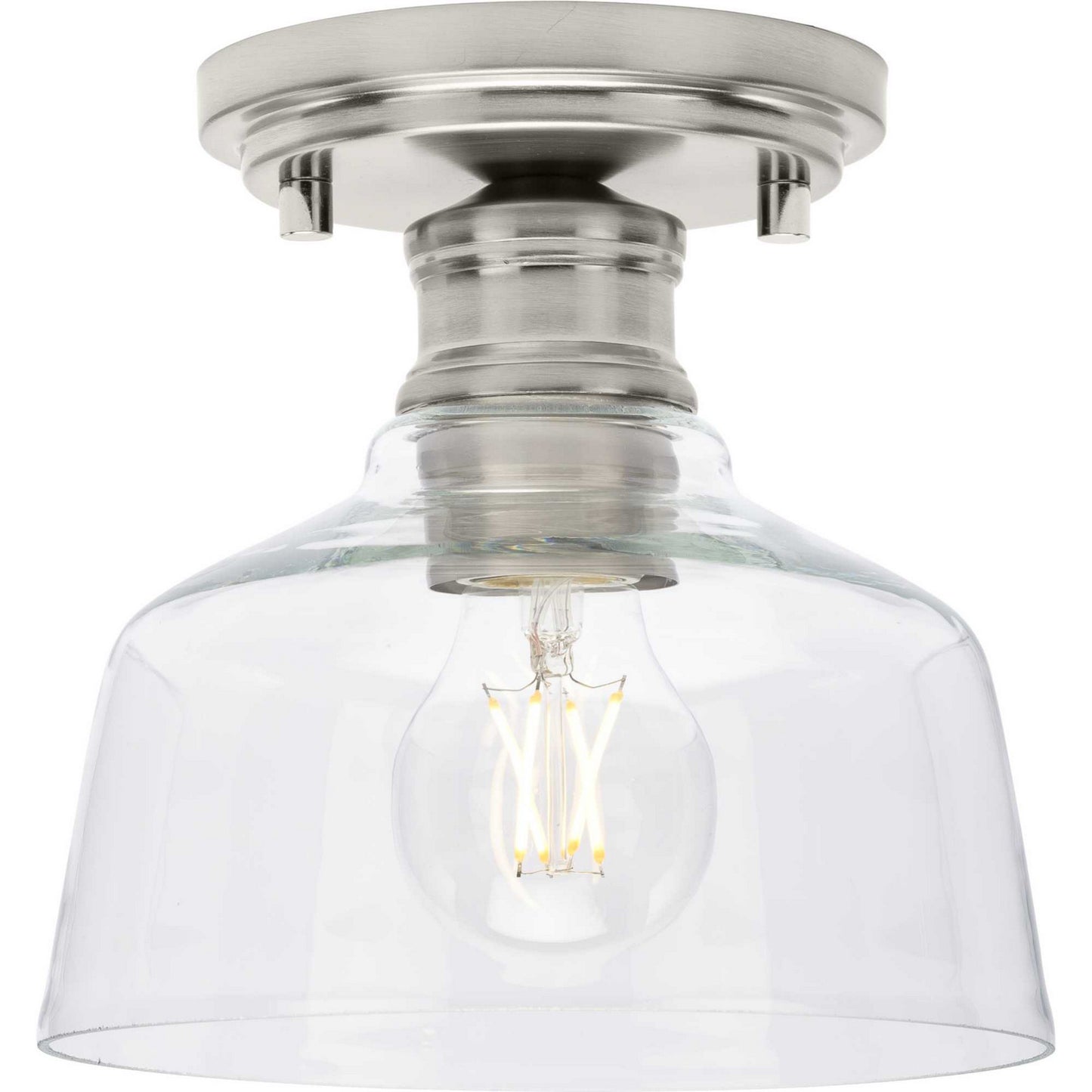 Singleton One Light Semi Flush Mount in Brushed Nickel