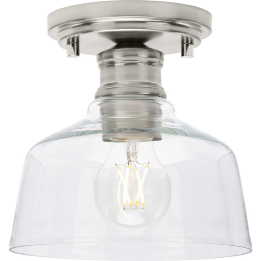 Singleton One Light Semi Flush Mount in Brushed Nickel