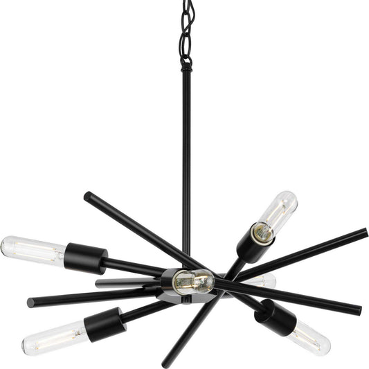Astra Six Light Chandelier in Matte Black