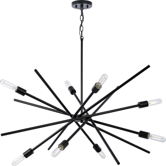 Astra Eight Light Chandelier in Matte Black