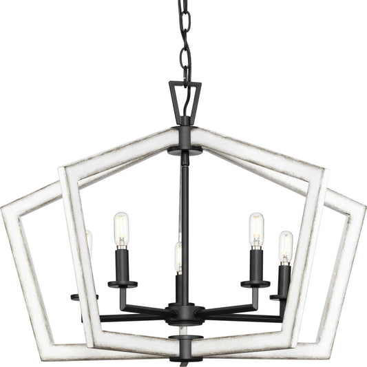 Galloway Five Light Chandelier in Matte Black