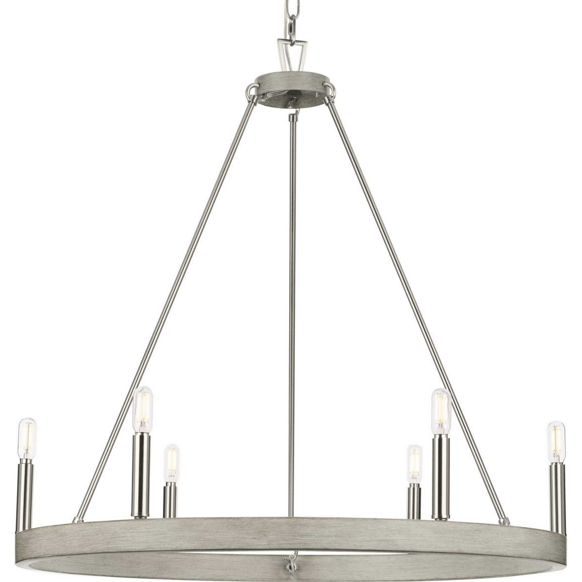 Progress Lighting - P400302-009 - Six Light Chandelier - Galloway - Brushed Nickel