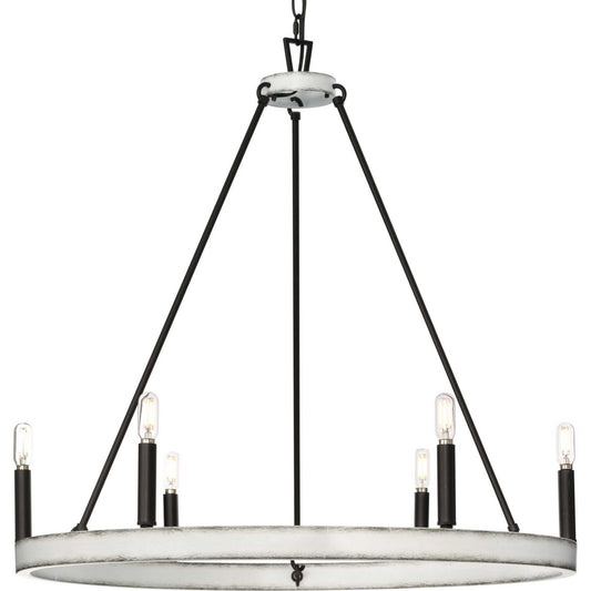 Galloway Six Light Chandelier in Matte Black