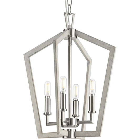 Galloway Four Light Foyer Pendant in Brushed Nickel