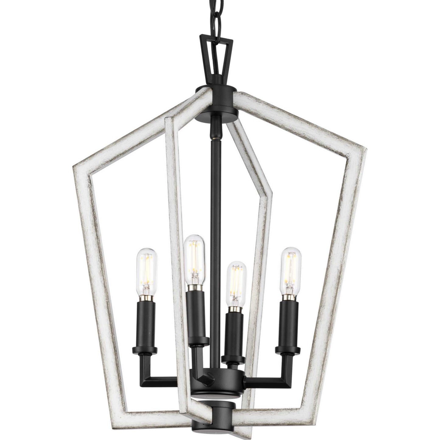 Galloway Four Light Foyer Pendant in Matte Black