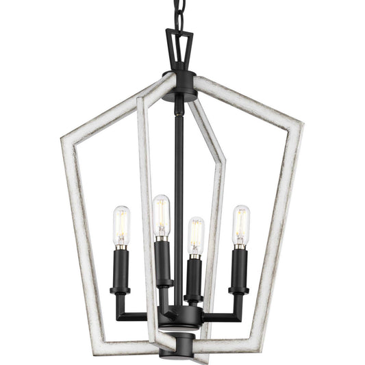 Galloway Four Light Foyer Pendant in Matte Black