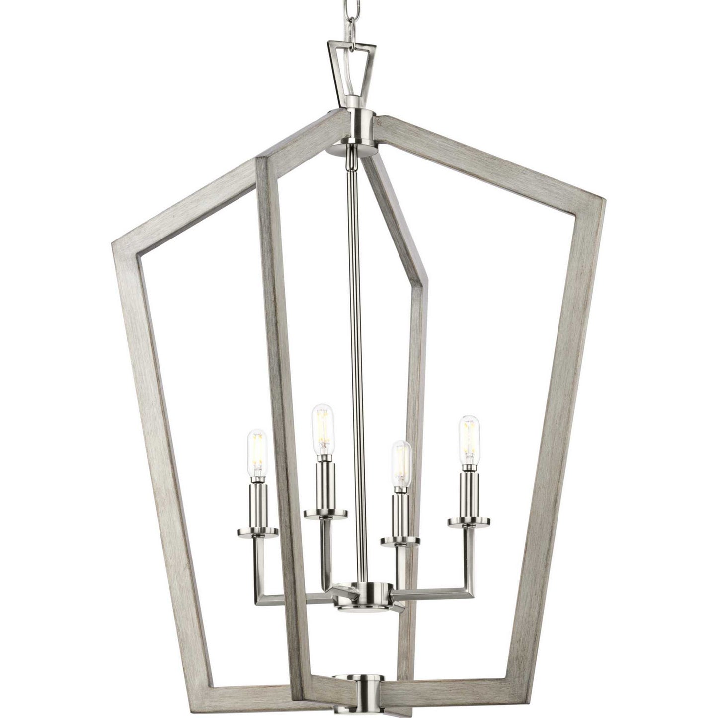 Galloway Four Light Foyer Pendant in Brushed Nickel