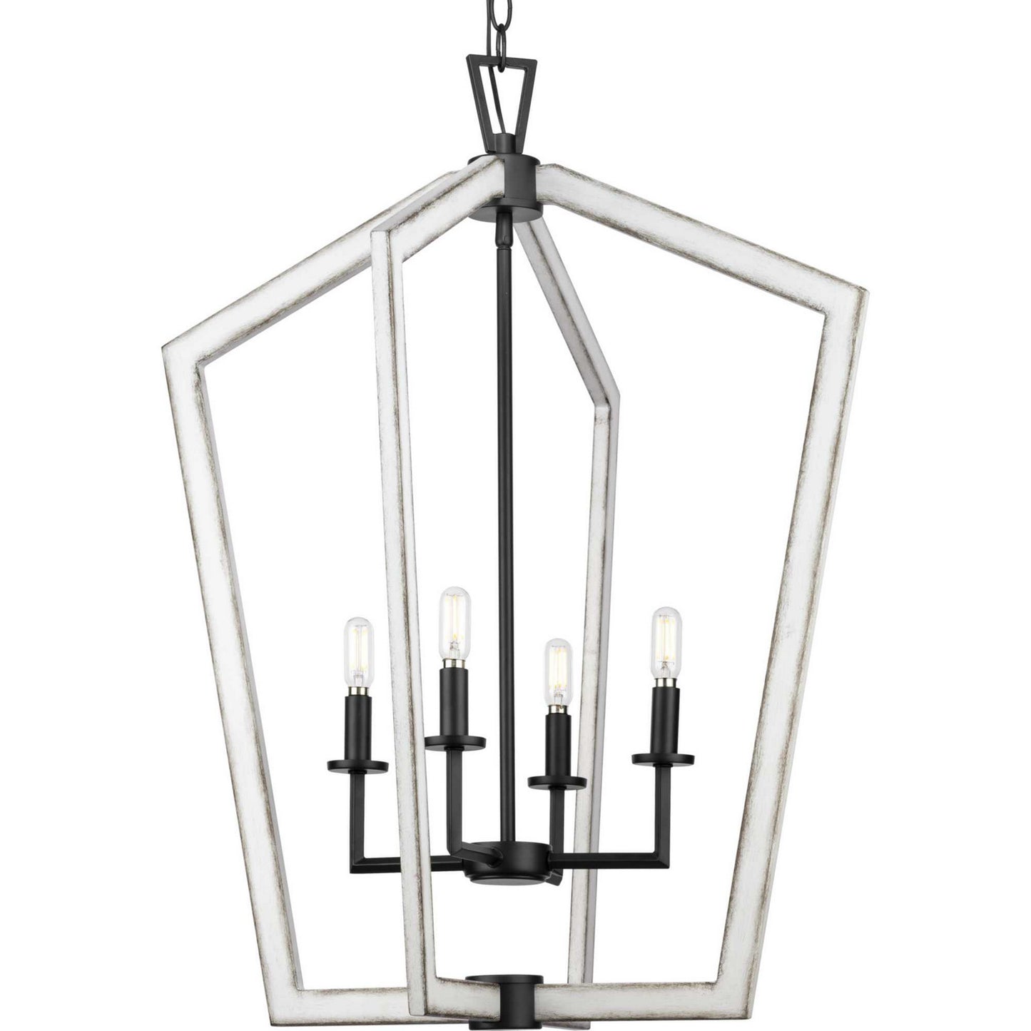Galloway Four Light Foyer Pendant in Matte Black